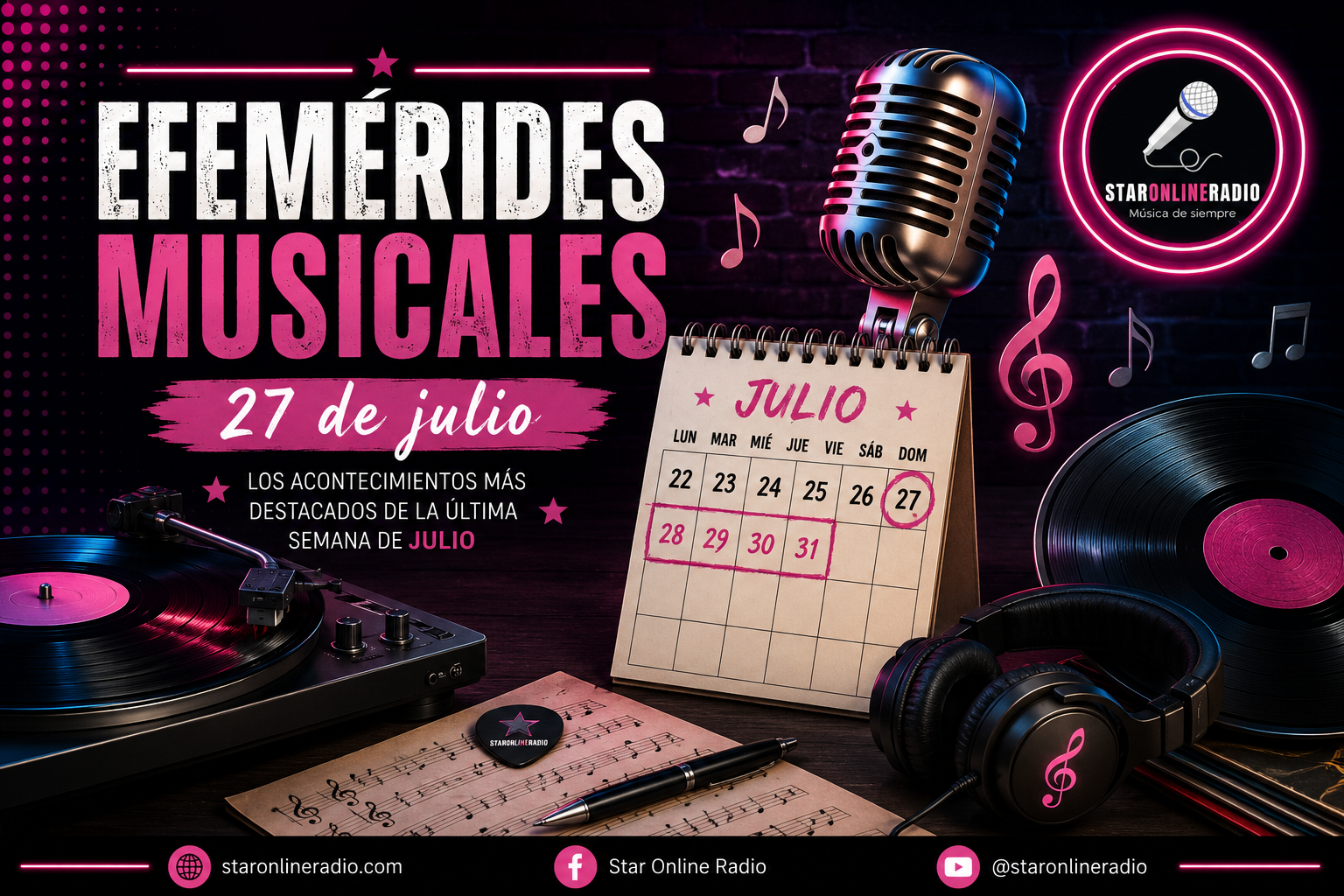 efemérides musicales 27 de julio